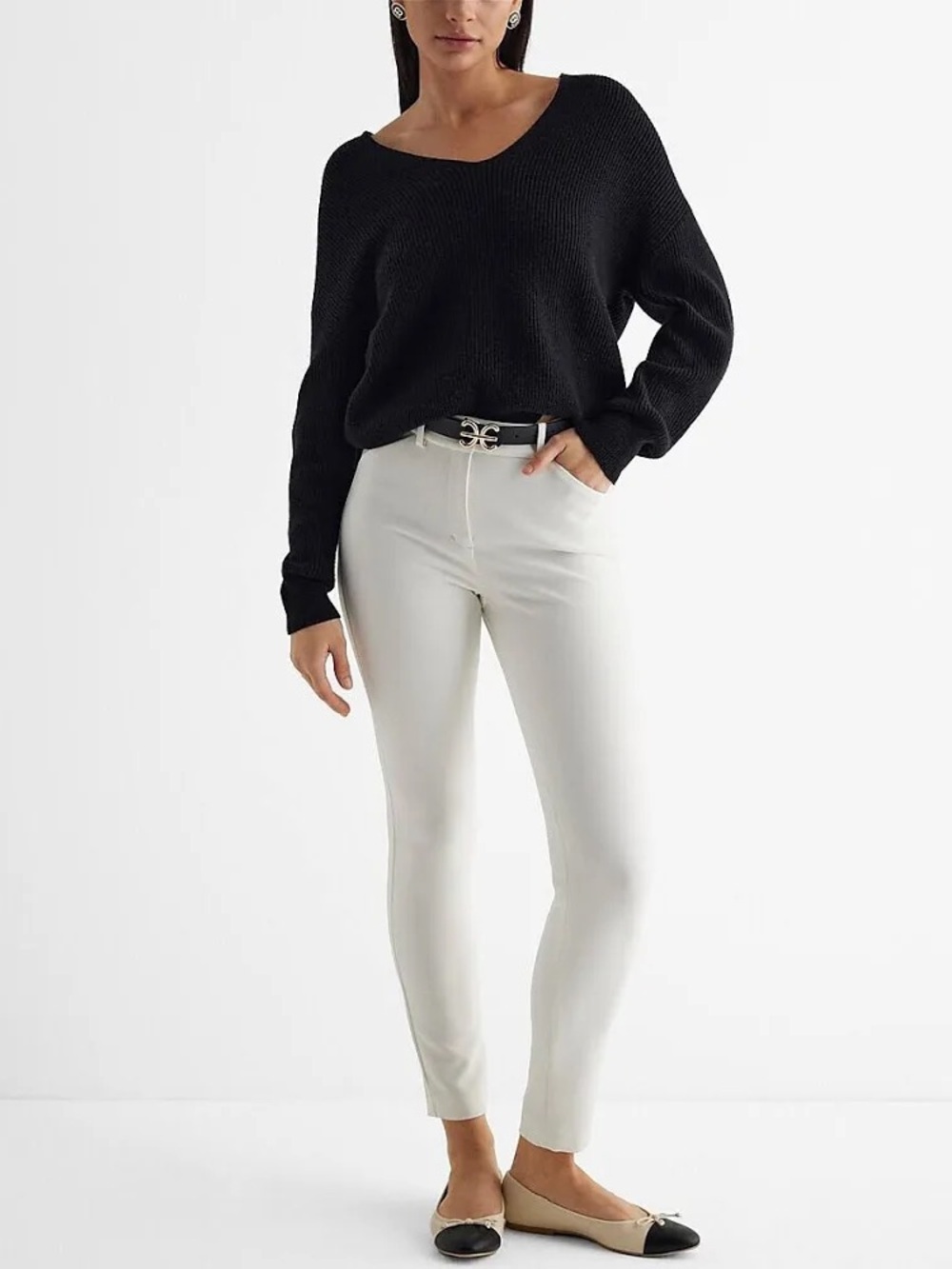 Express Editor women’s  Stretch Skinny pants in white size 6R